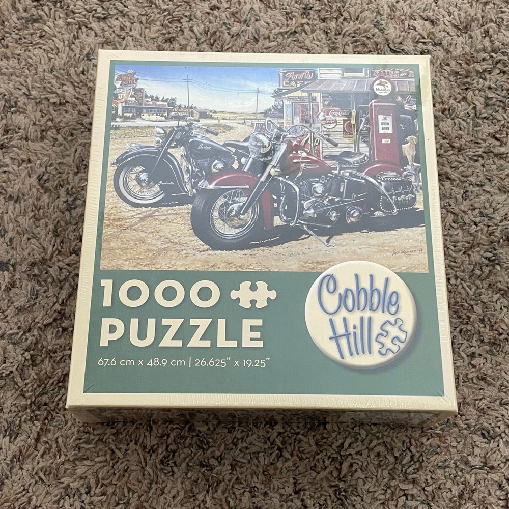 Cobble Hill 1000 Piece Jigsaw Puzzle‎ Vintage Motorcycles Two for the Road New